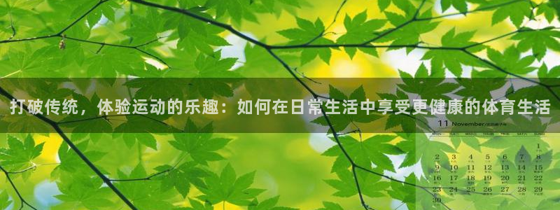 星速体育最新版本：打破传统，体验运动的乐趣：如何在日常生活中享受更健康的体育生活